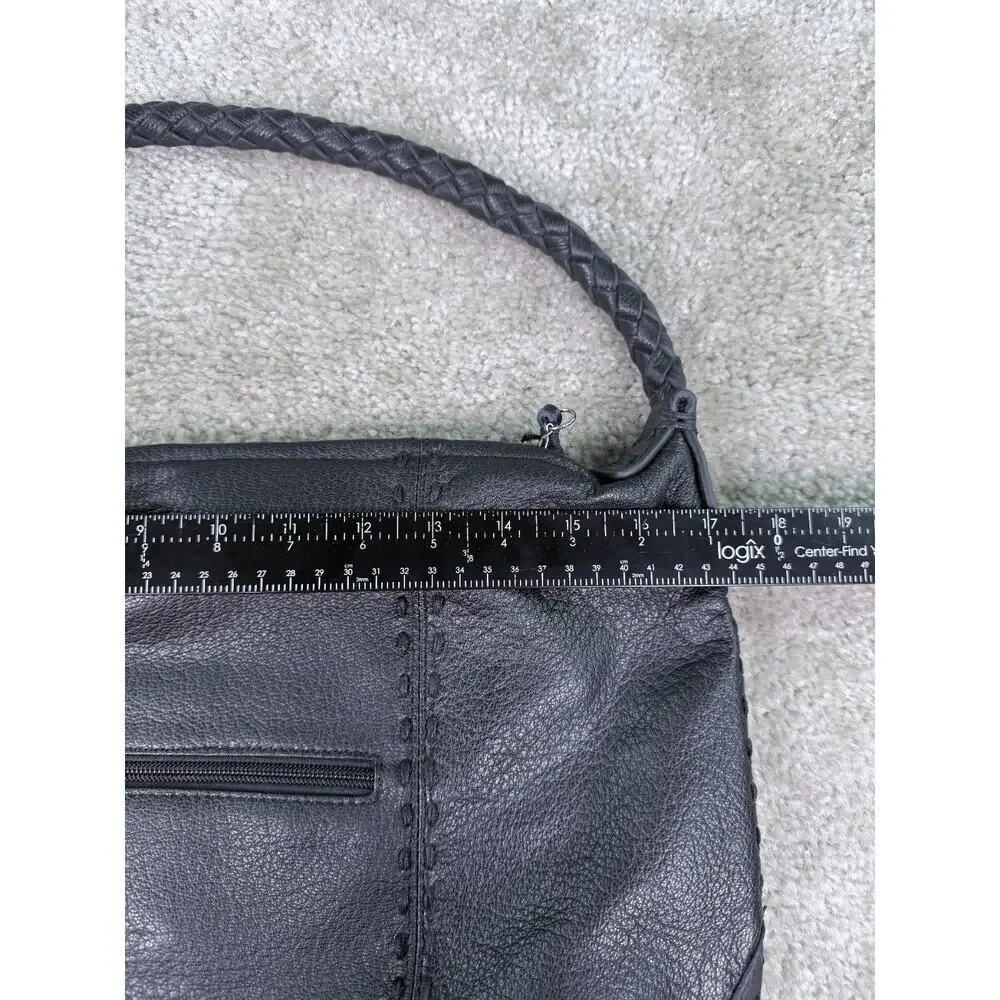 Chi by Carlos Falchi BLACK GENUINE LEATHER AND SHOULDER BAG HOBO PURSE